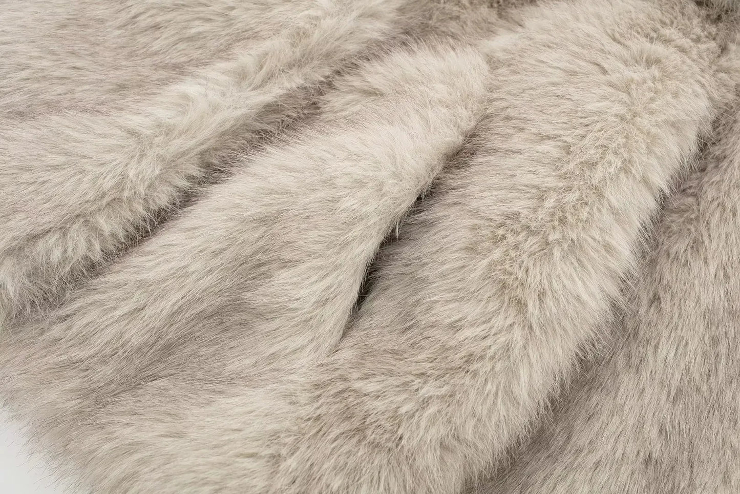 HH Women Fashion Faux Fur Jacket Vintage Turn-Down Collar Long Sleeve Coat Autumn Winter Woman Elegant Streetwear