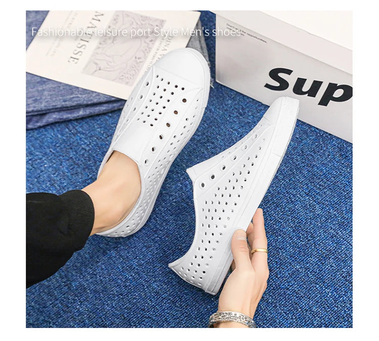 New Beach Sandals Men's Anti slip Hole Sandals Work Shoes Summer Garden Shoes Water Shoes Soft and Comfortable Outdoor Shoes