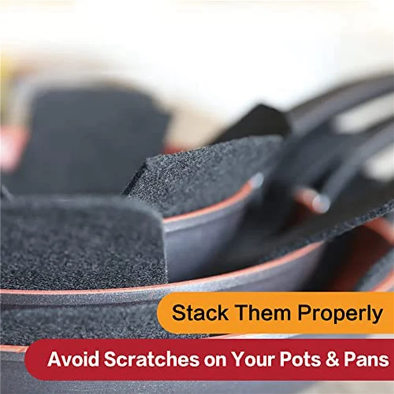 AT21-60 Pot Pan Protectors, 5 Sizes Of Gray Felt Pan And Pan Separator Pads, Non-Slip Pan Divider Pads