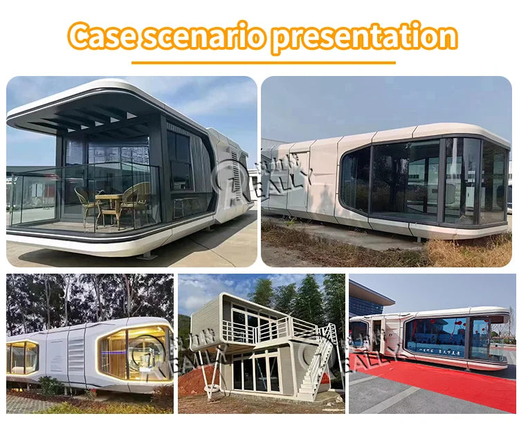 Prefabricated Space Capsule House Container Houses Customized Luxury Capsule Hotel  Tiny Houses