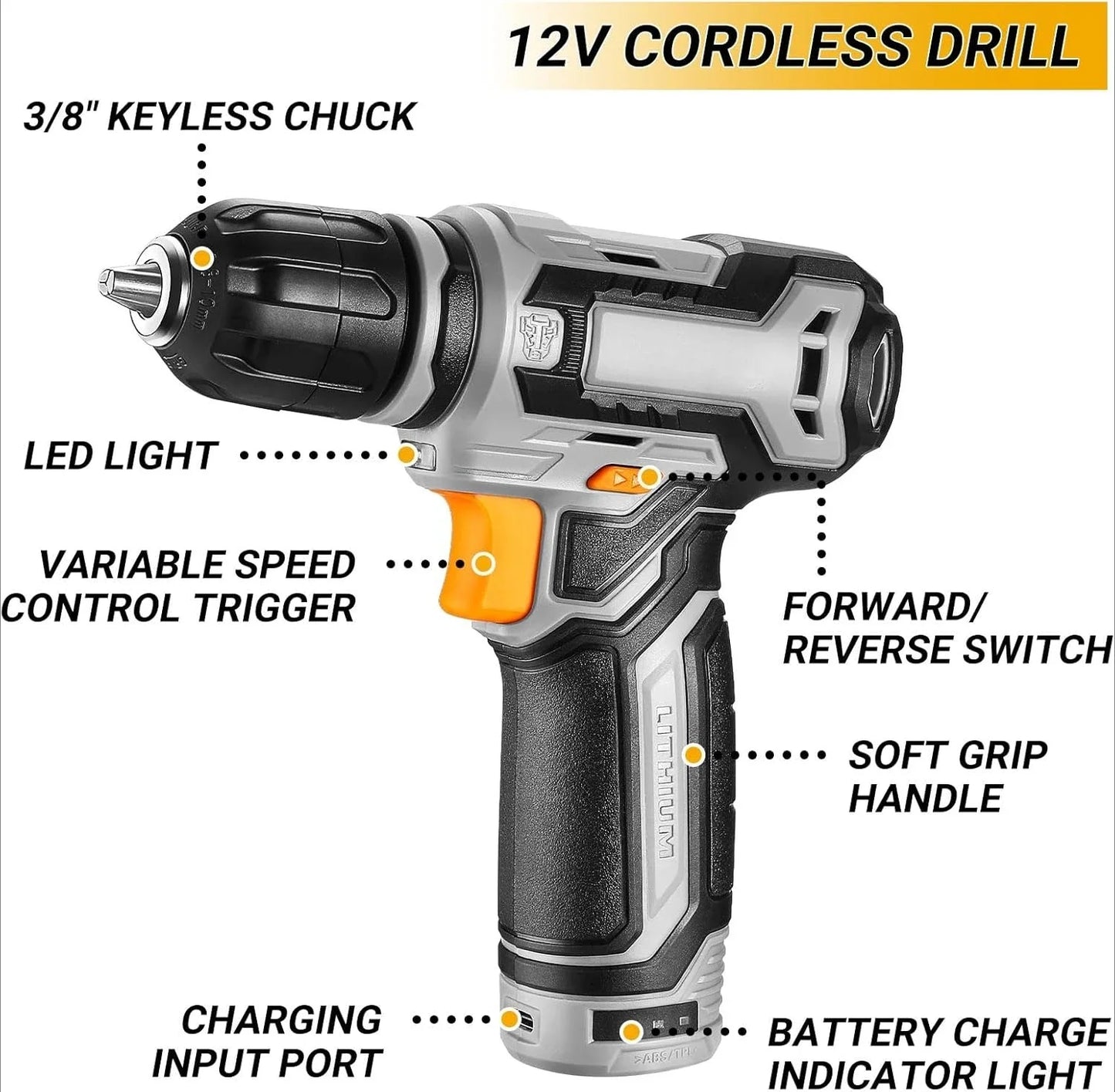 Tool Kit Box Drill Set：Home Mechanic Toolbox with 12V Power Cordless Drill Hand Repair Tools Sets Combo Kits Storage Drawer