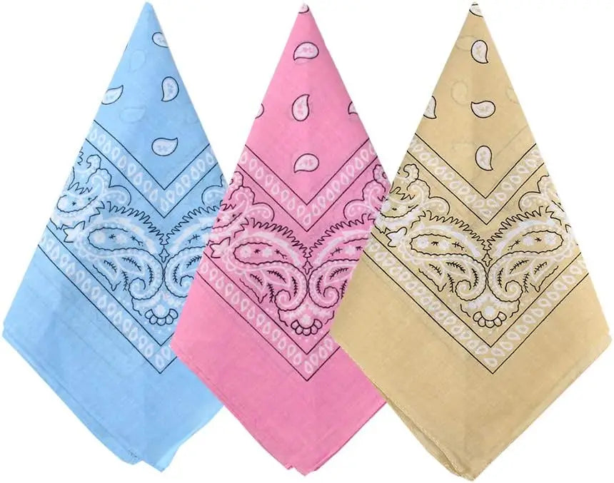 3 Pack Paisley Pattern Bandanas Face Mask Square Scarf Wristband Headwear Outdoor Sports Scarf Riding Camping Cycling Headscarf