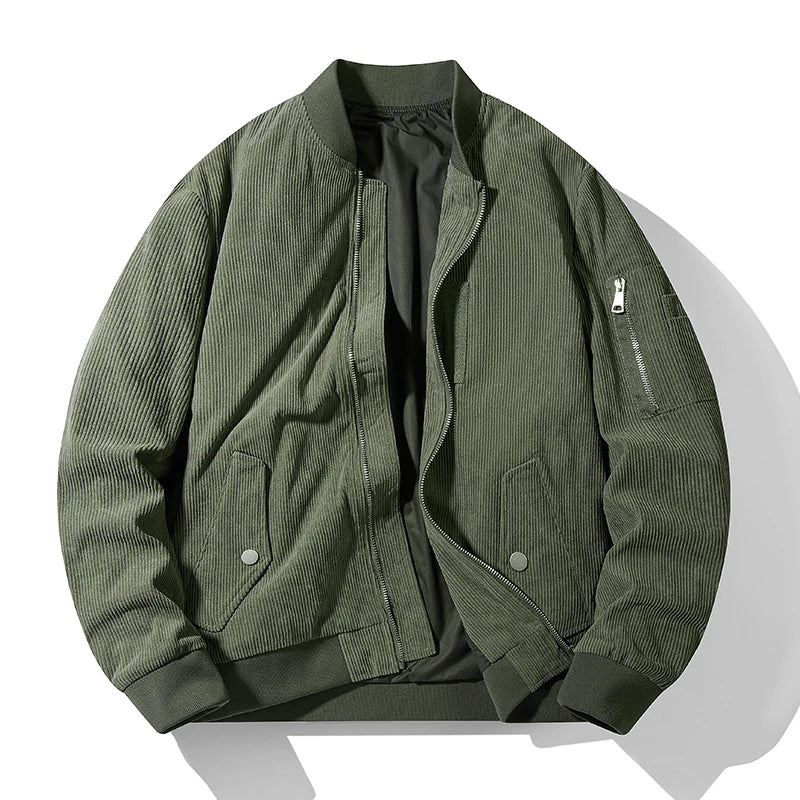 Men's Baseball Suit Spring and Autumn Fashion Loose Corduroy Trendy High Street Stand up Collar Coat Men Versatile Flying Jacket