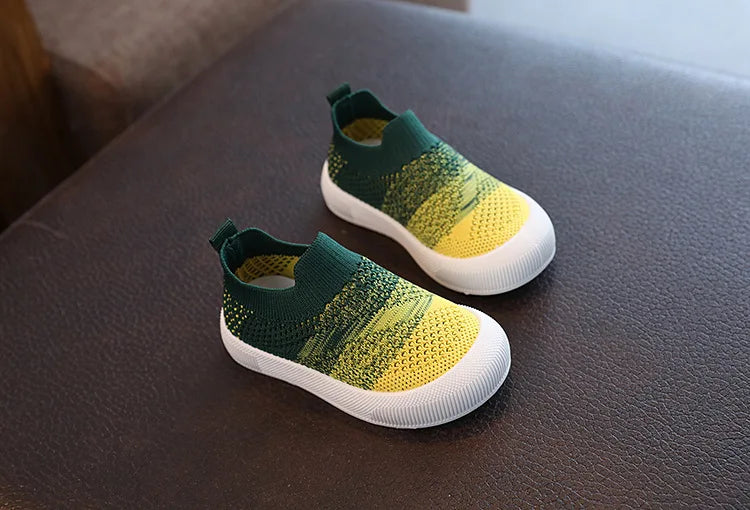 Size 20-31 Children Shoes Spring Autumn Kids Sneakers Soft Breathable Mesh Boys Slip-on Shoes Patchwork Color Girls Shoes
