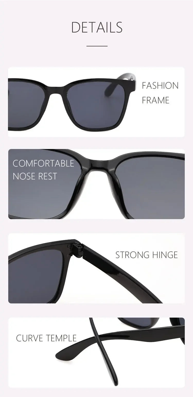 Retro Classic Vintage Square Sunglasses Women Oversized Sunglasses Women Men Retro Leopard Luxury Sun Glasses UV400 Glasses