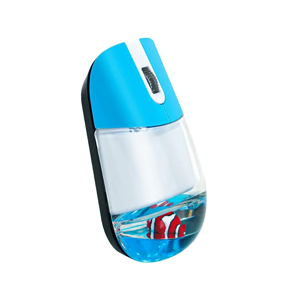 Frutiger Aero Aqua Liquid Mouse Cute Floating Aquarium Animal 2.4G+Bluetooth Wireless Optical Ocean Doll Mice For Laptop Desktop