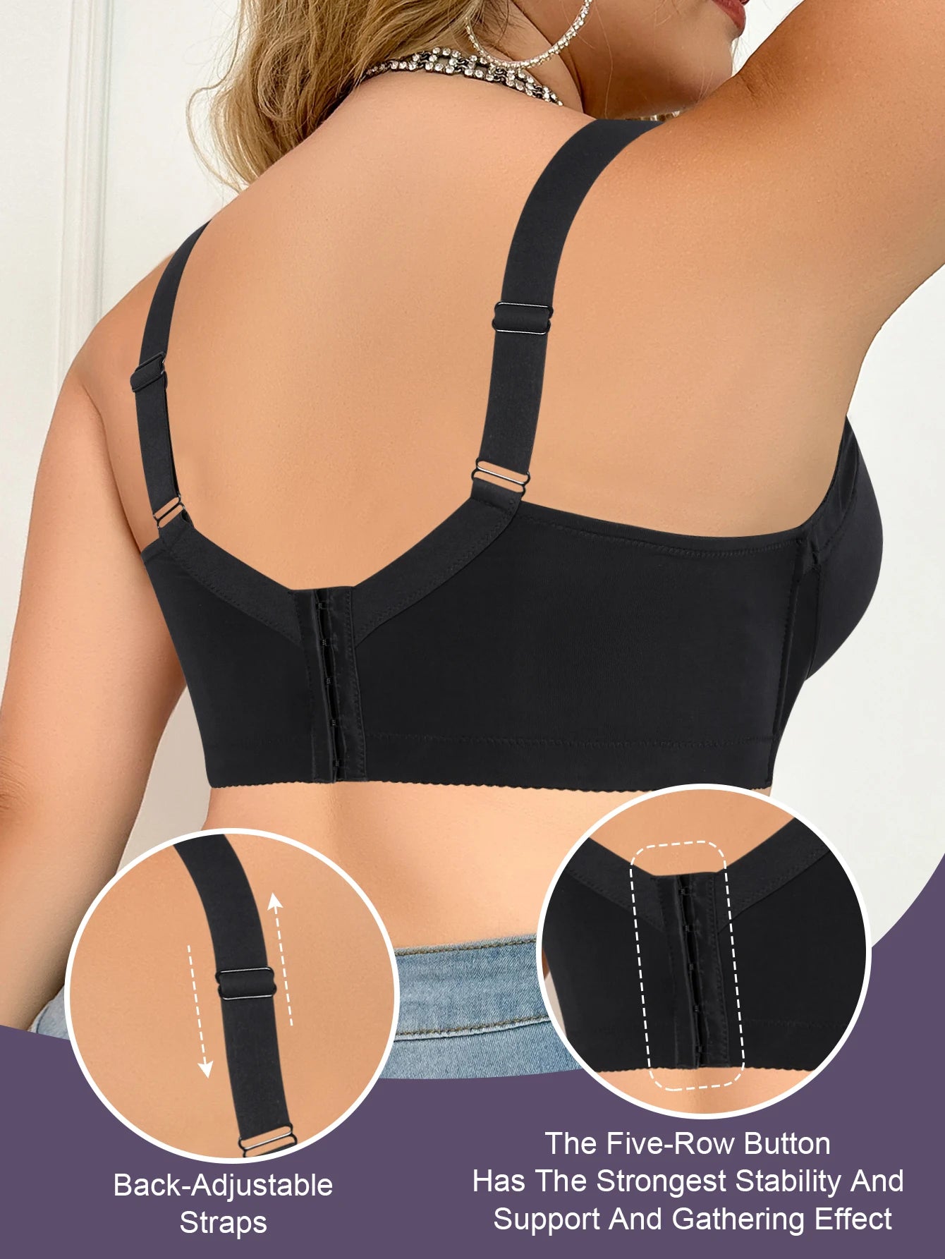 Plus-Size Sexy Bra for Women Smooth full-coverage design Comfortable lace push-up style Perfect for curvy women Plus-size linger