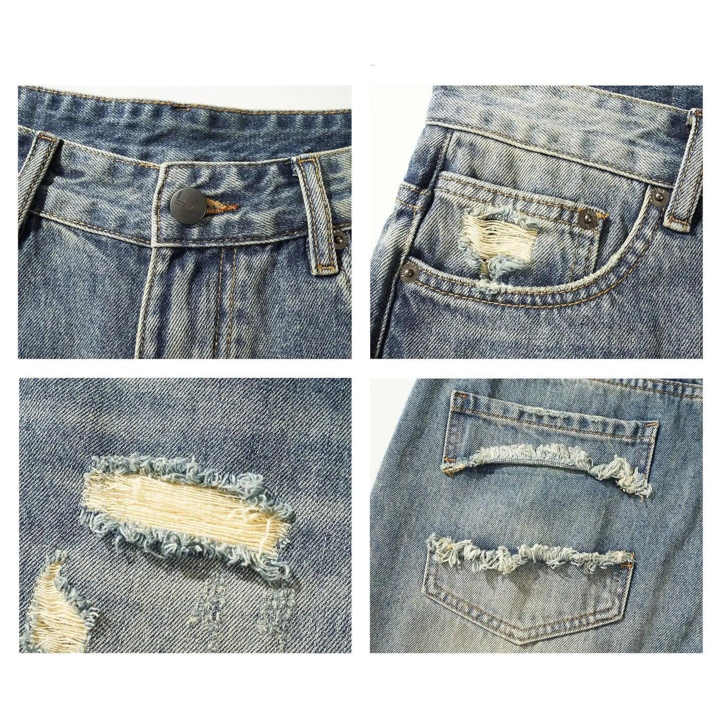 Summer 2025 Trend Ripped Denim Shorts Boys Handsome Retro Casual Five-point Pants Korean Trendy Mens Denim Short Jeans for Men