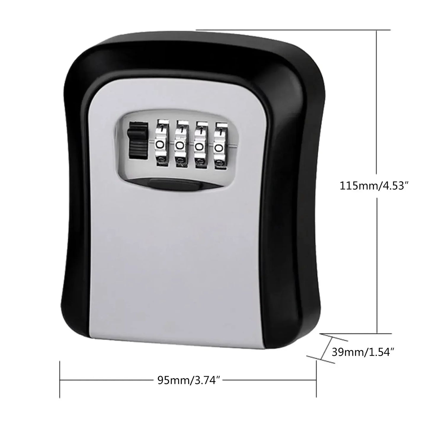 Wall Mount Key Lock Box 4 Digit Password Code Security Lock No Key for Home Office Key Safe Secret Storage Box Organizer