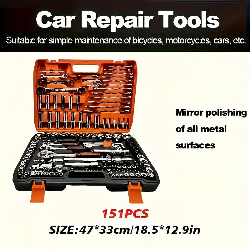 46/151pcs automotive machinery tool kits - high-quality and multi-screwdriver sets, bicycle and motorcycle repair tools