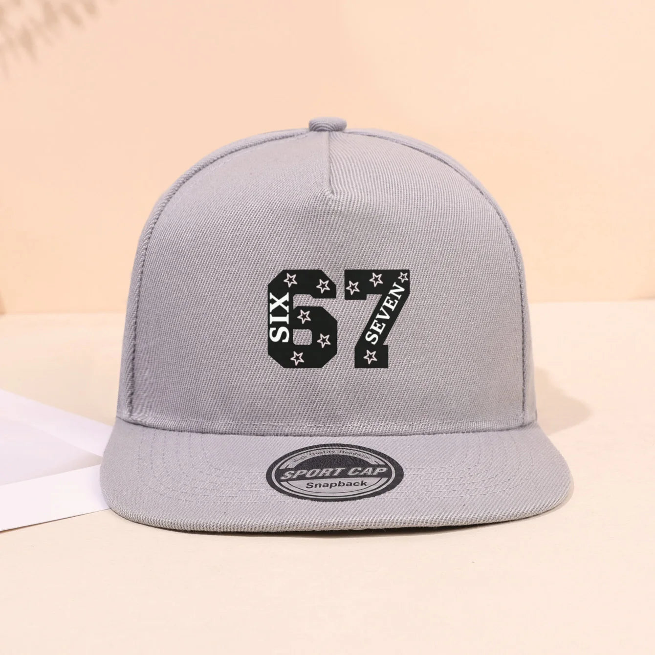 1PC breathable flat brimmed hat! 67 star trendy logo+adjustable head circumference, no sweat during daily travel