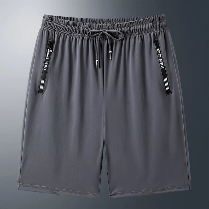 Quick Dry Shorts Men Summer Thin Short Pants Running Sports Bottom Gym Fitness Beach Zipper Pocket Loose Short Sweatpants Men