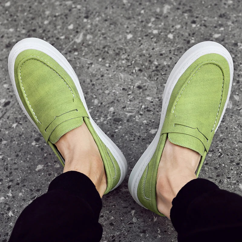 Designer Brand Men's Loafers Green Casual Shoes Men's Lightweight Soft Soled Walking Flat Shoes Brown Luxury Sneakers for Men