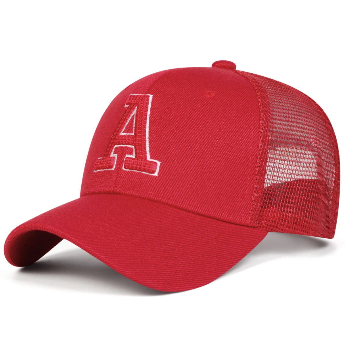 Unisex A Letter Embroidery Baseball Net Caps Spring and Summer Outdoor Adjustable Casual Hats Sunscreen Hat Sports Cap