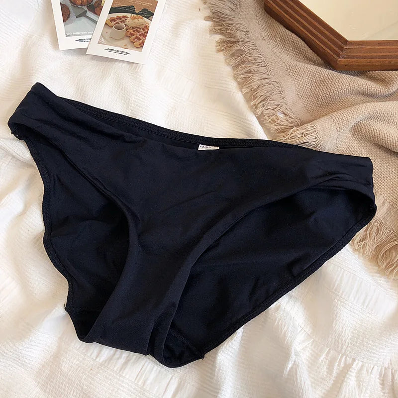 9 Color Women Seamless Panties Sexy Low Waist Milk Silk Comfort Breathable Briefs Buttock Cover Basic Shorts Ladies Lingerie