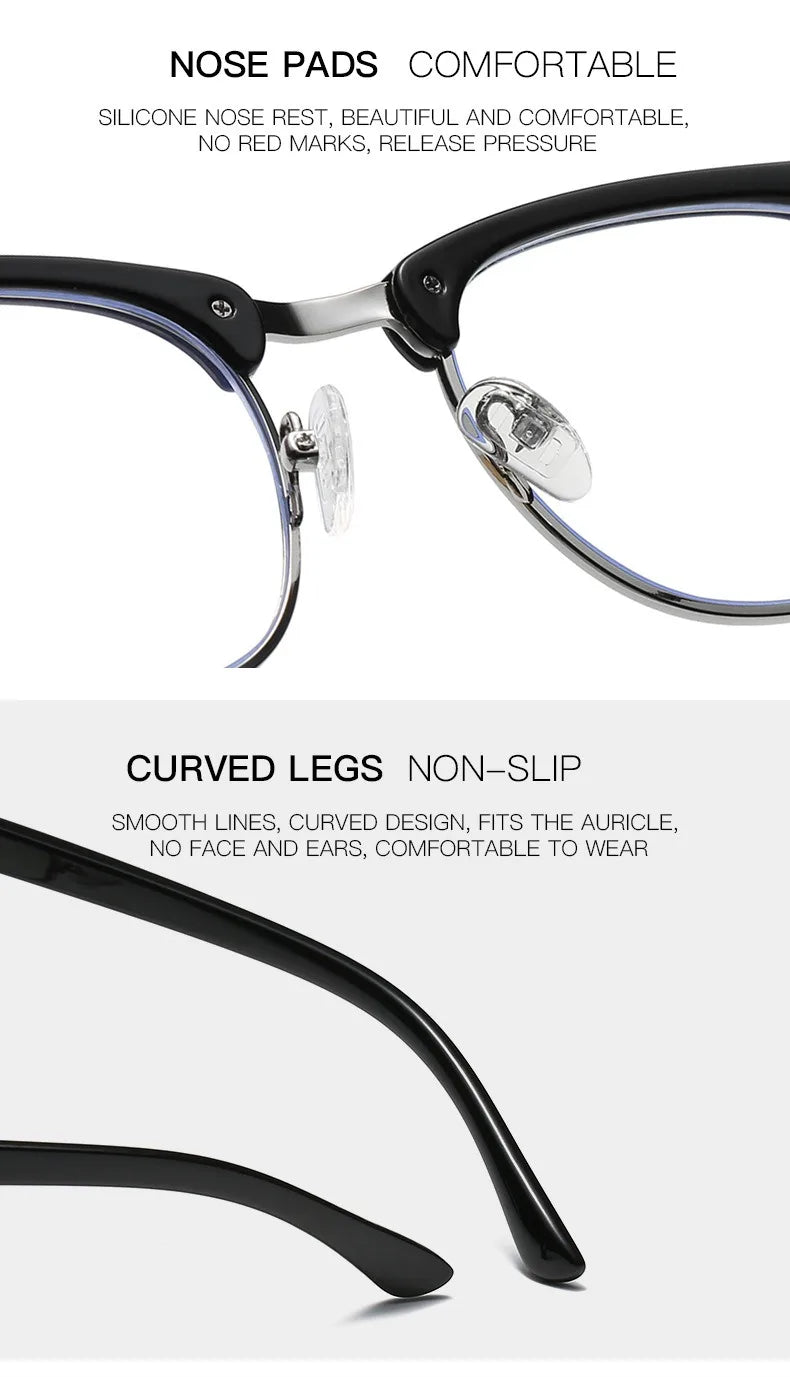 1pcs Men Retro Anti Blue Light Computer Glasses Reading And Gaming Glasses