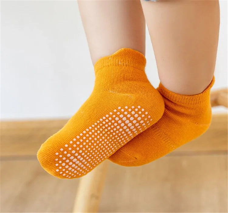 6Pairs/Lot 0-7Years Kids Girls Boys Floor Socks Striped Sport Children's Anti-slip Boat Socks For Boys Spring Autumn New