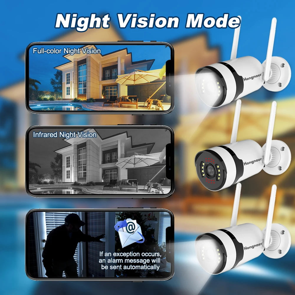 Hongnaer 8MP Dual Lens 4K Wireless WiFi/4G Sim Card Solar Powered Panel IP PTZ Outdoor WiFi Security CCTV Solar Camera