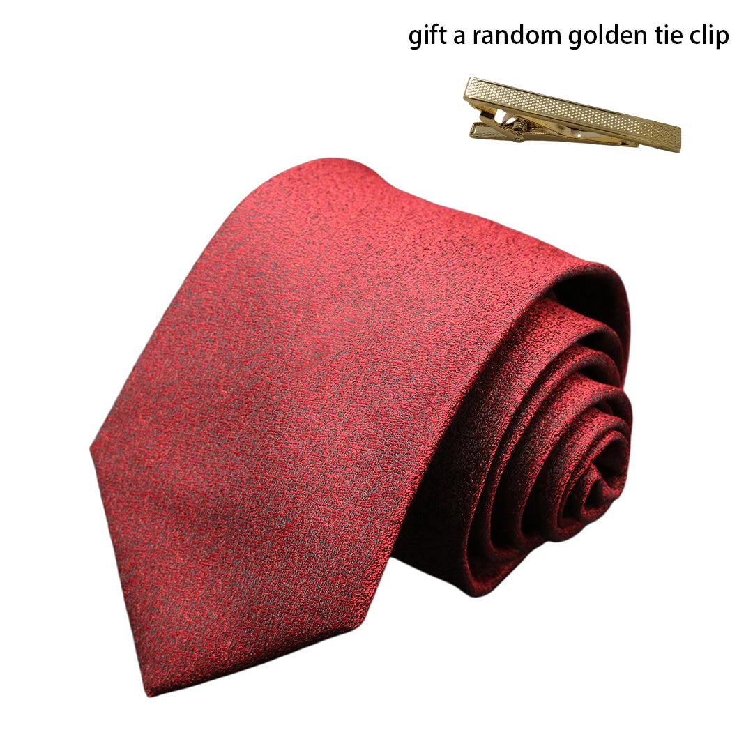 Men's Red Purple Plaid Tie stripe Handmade Woven Fashion Business Tie Geometric Style Polyester Silk Material for Wedding