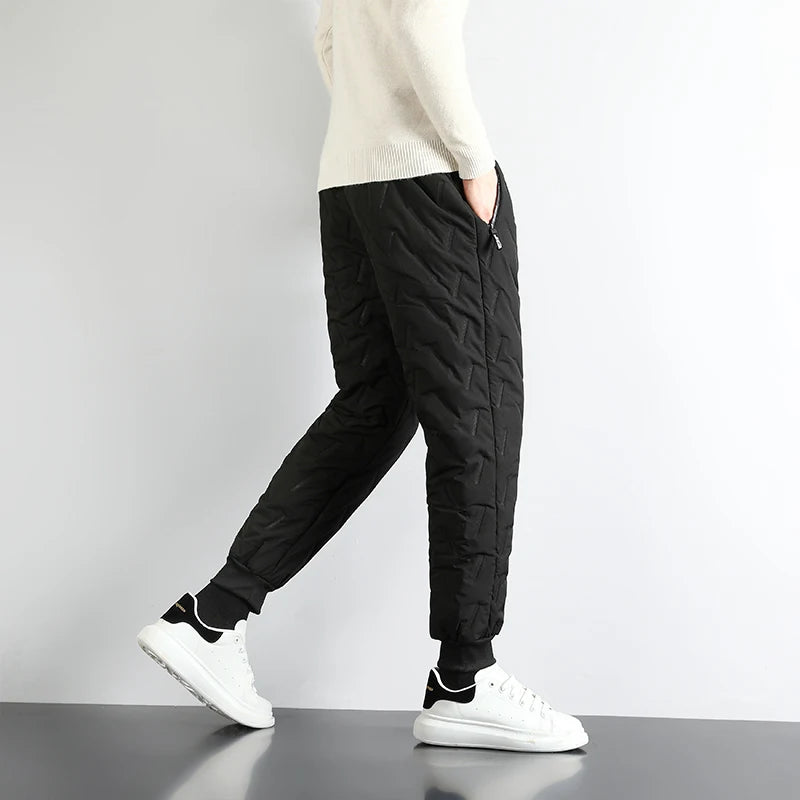 Men Winter Casual Pants 2024 New Thick Lambswool Windbreak Warm Pant Men Fashion Joggers Fleece-Lined Trousers Men Plus Size 8XL