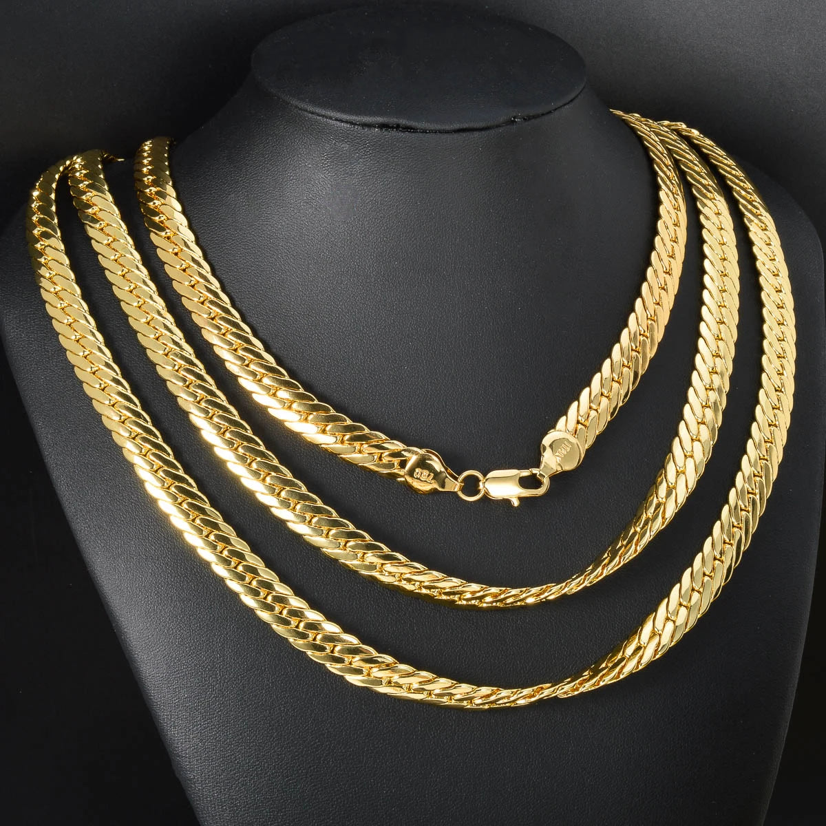 Sunny Italy 750 Copper Alloy Men's and Women's Necklace, High Temperature Resistant, Suitable for Street Hip Hop Jewelry Gifts