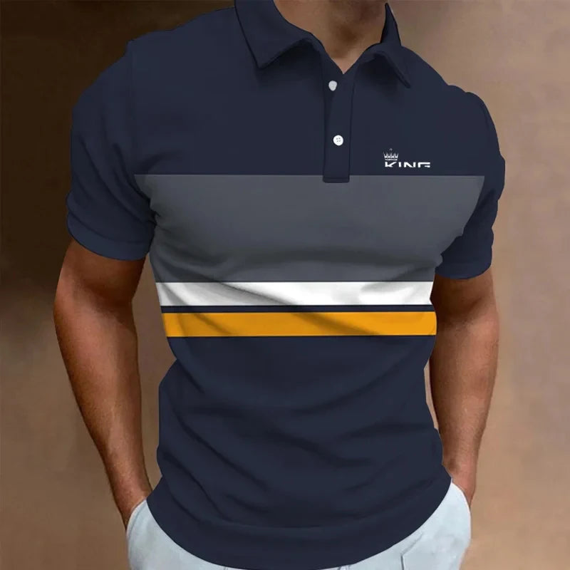 New Summer Men Short Sleeve Polo Shirt Casual Fashion Men Lapel T Shirt  Men Clothing