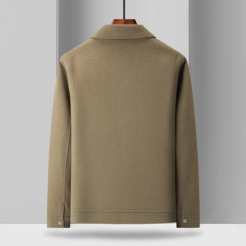 2024 Autumn/Winter New Double sided Woolen Coat High end Fabric Korean Edition Fashion Pure Handmade Woolen Coat Work Style