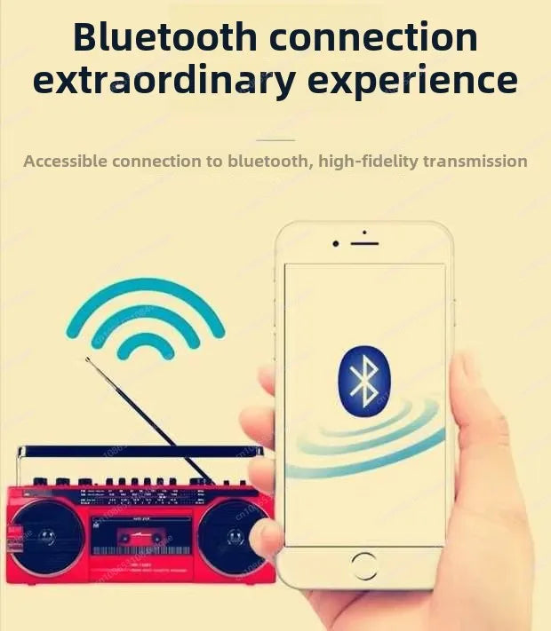 High Quality Portable Cassette Recorder Player  Music Play Walkman Retro Tape Drive AM/FM/SW Radio Bluetooth Speakers