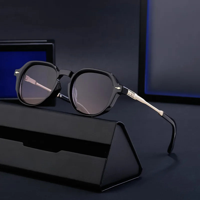 Retro Style Rectangular Frame Sunglasses Luxurious Outdoor Street Photography Sunscreen Glasses Fishing Driving