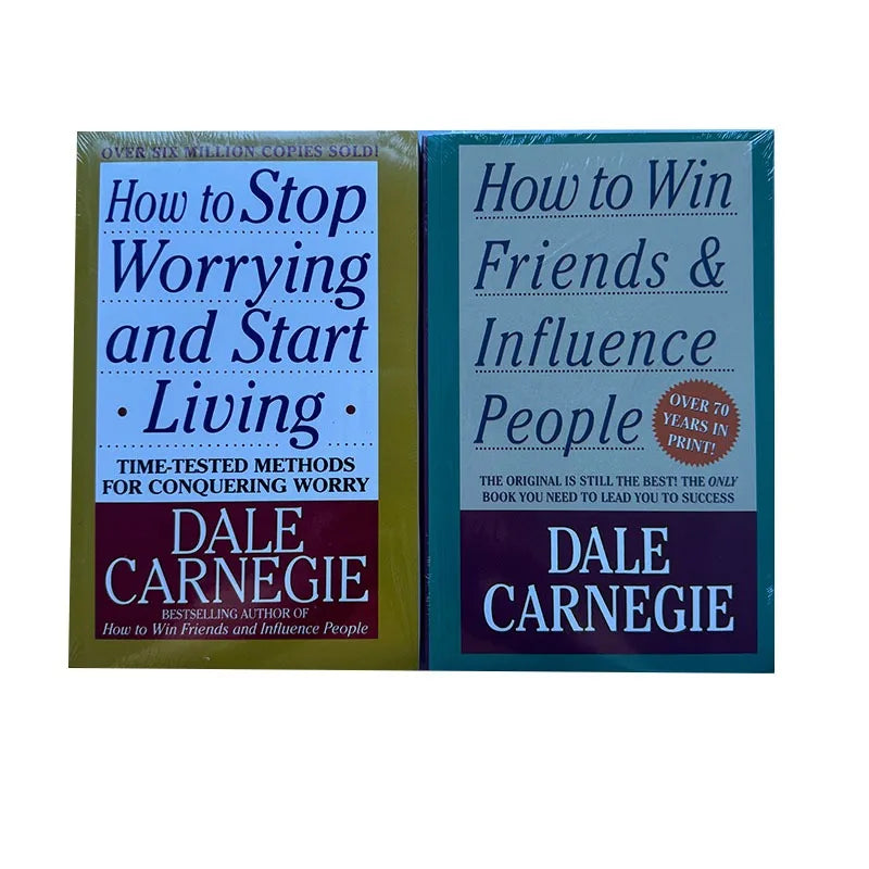 2 Books/set By Dale Carnegie How To Win Friends & Influence People And How to Stop Worrying And Start Living In English