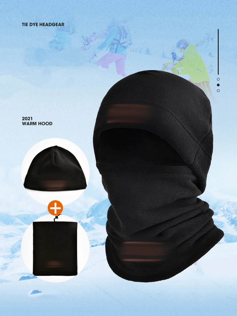 Autumn Winter Sports Warmth Velvet Hat Fuzz Neck Cover Outdoor Cycling Face Shield Warmth Shawl Set Unisex Neutral