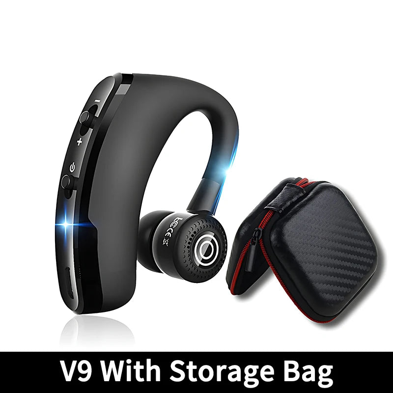 V8 V9 Wireless Bluetooth Business Headset Ear-Hook Left Right Ear Universal Earphone Long Standby With HD Mic Call Sport Music