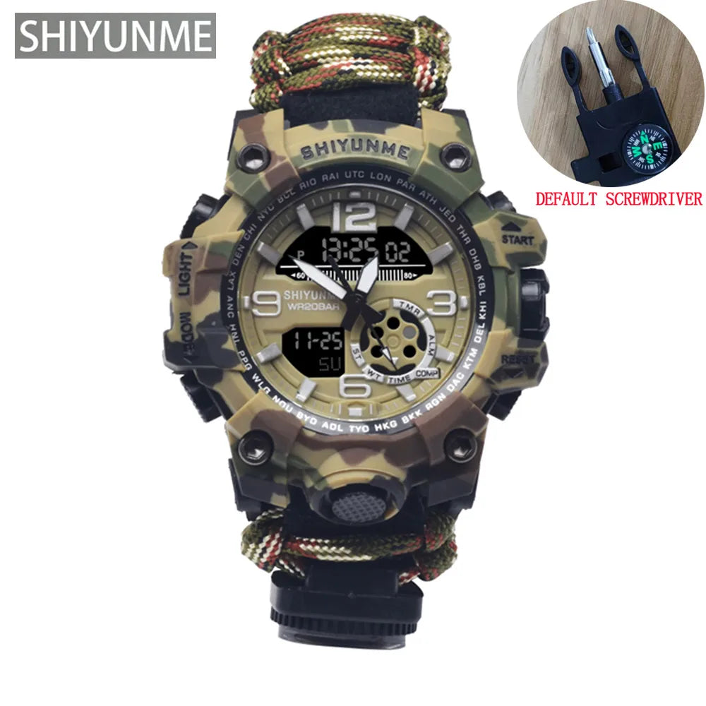 SHIYUNME G Style Military Sports Digital Watches Compass Outdoor Survival Multi-function Waterproof Mens Watch Relogio Masculino