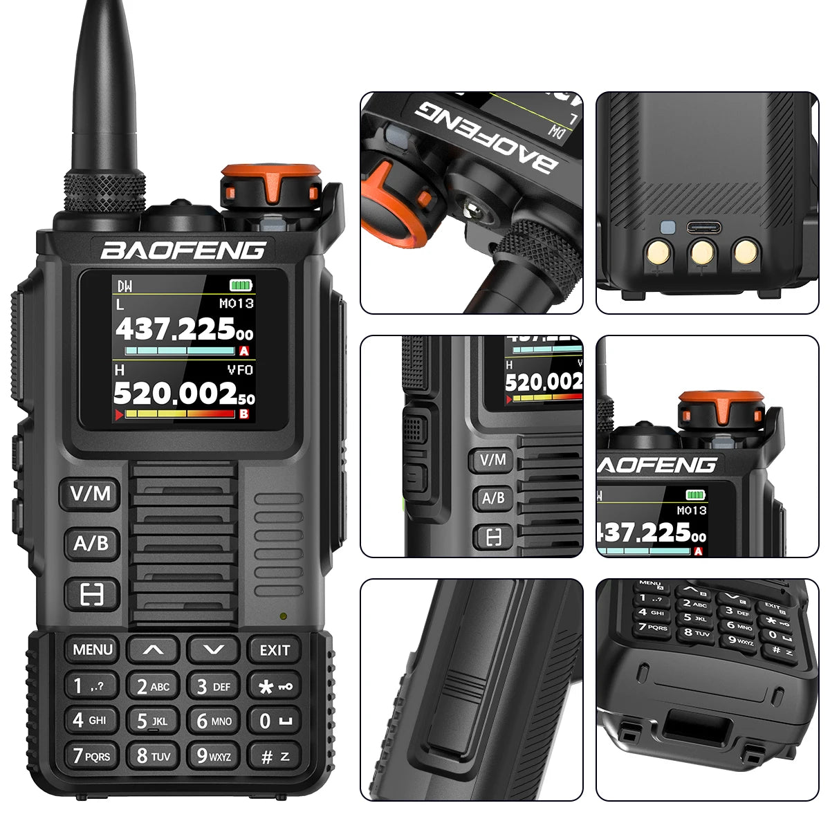 Baofeng UV-K67 PRO Walkie Talkie Long Range Multi Band Wireless Copy Frequency DTMF 640CH NOAA Type-C Ham Two Way Radio UV-5R