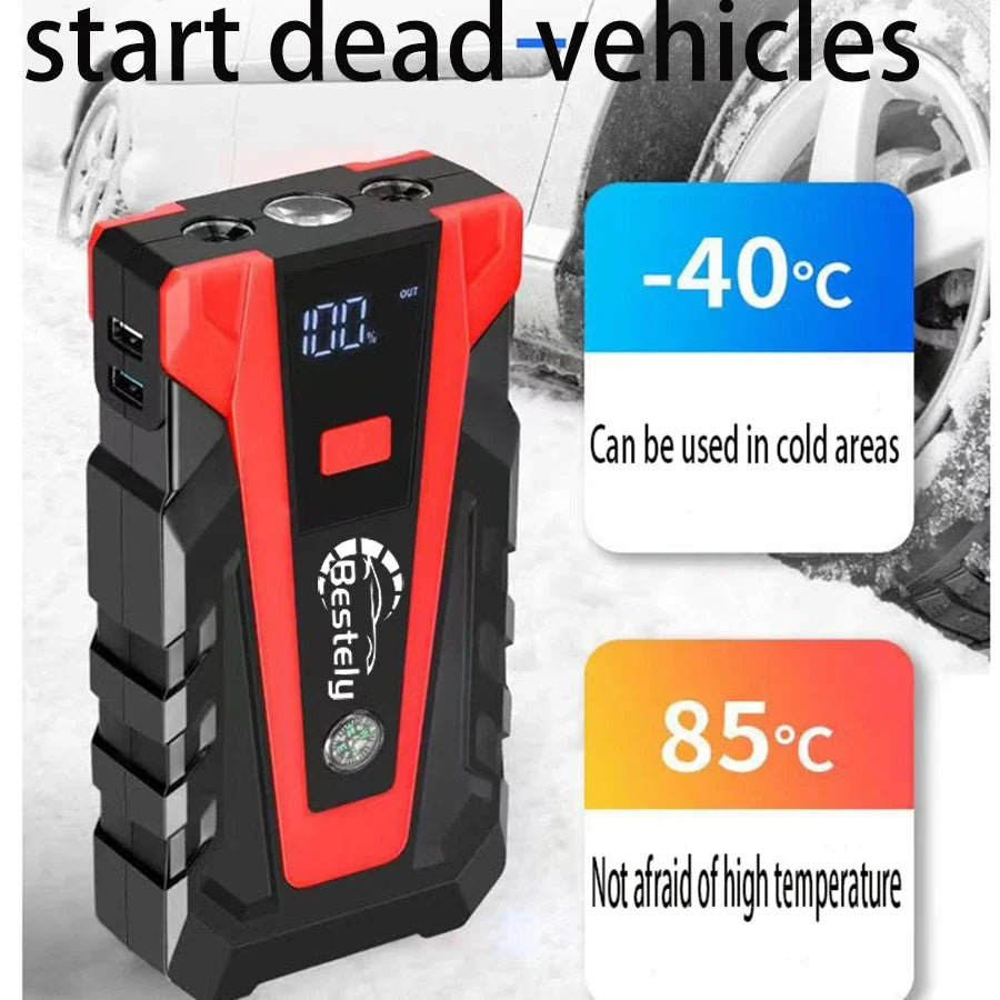 Latest 12v Car Battery Jump Starter,3000A Peak Jump Starter Battery Pack,Portable Jump Box with Full LCD Screen & LED Light &USB