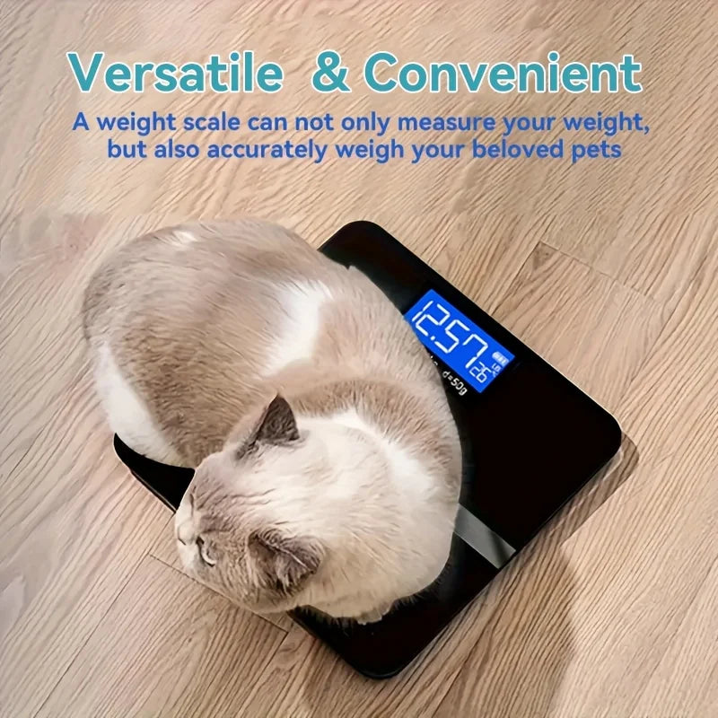 Digital Bathroom Scale 396lb, High-Precision Weight Scale with LCD Display, KG/LB Switch, Ultra-Wide Platform, Temperature