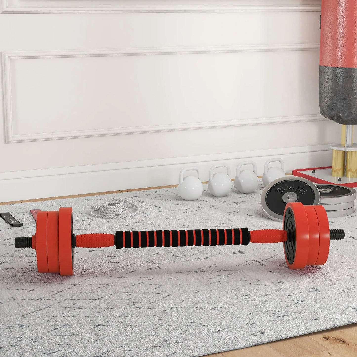 66lbs 4-in-1 Adjustable Dumbbell Set for Home Gym Comprehensive Weight Training Equipment