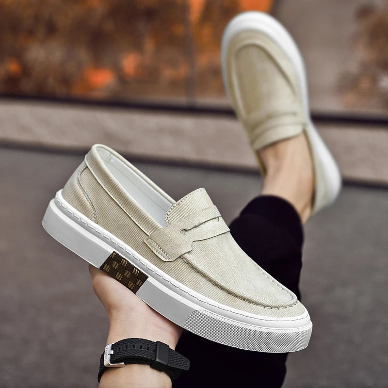 Designer Brand Men's Loafers Green Casual Shoes Men's Lightweight Soft Soled Walking Flat Shoes Brown Luxury Sneakers for Men