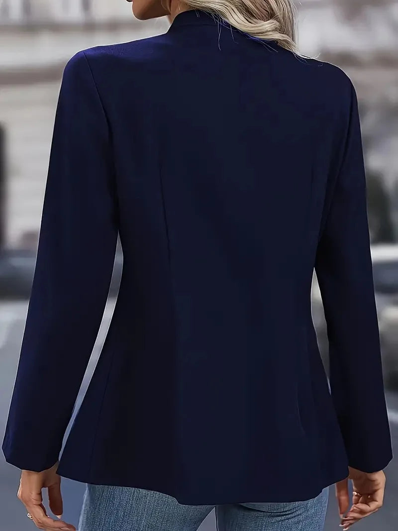 Women's Clothing Popular Winter Fashion Solid Stand Collar Double Breasted Cardigan Jacket for Women Blazers
