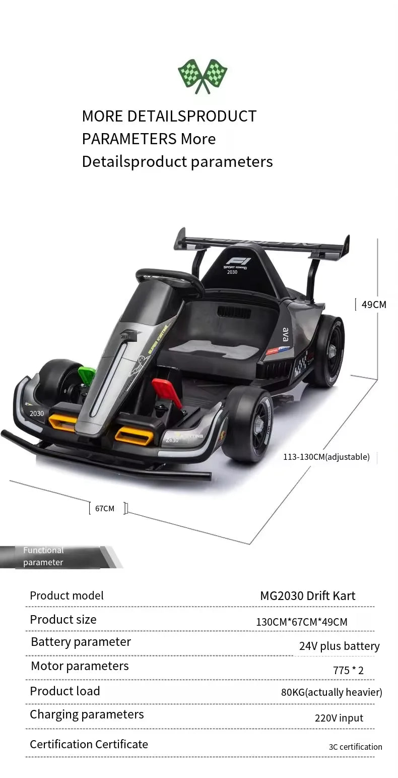 Go Kart for Kids Toy Drift Car Rechargeable Battery Operated Adults Can Ride Child Toy Electric Racing Car