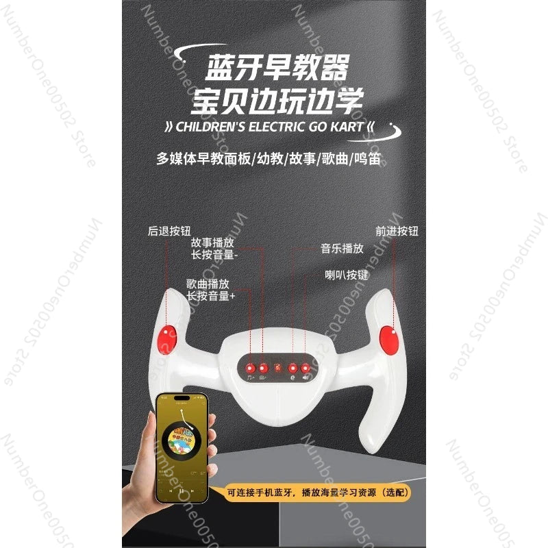 Children's electric kart electric four-wheeler foldable adults can sit in a portable children's car