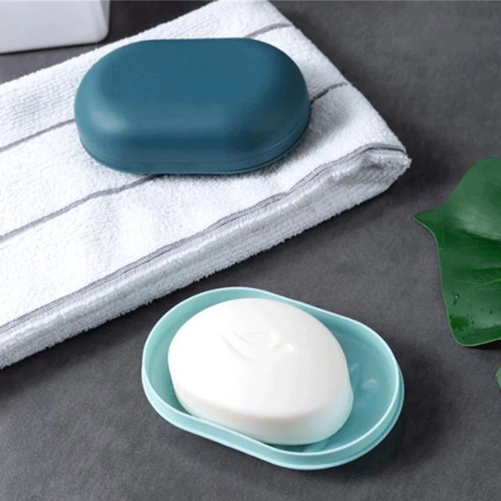 Portable Soap Box Leak Proof Soap Case Dishes Soap Box Drain Soap Holder Easy To Carry Bathroom Storage Sealed Box