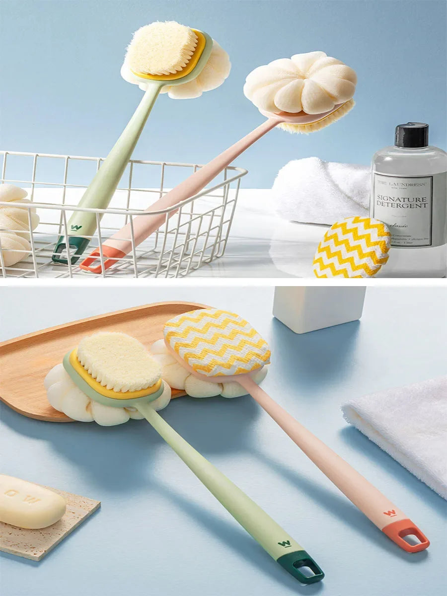 Loofah Back Scrubber Long Handle Shower Body Brush with Soft Mesh Sponge for Women Skin Exfoliating Bath Massage back scrubber