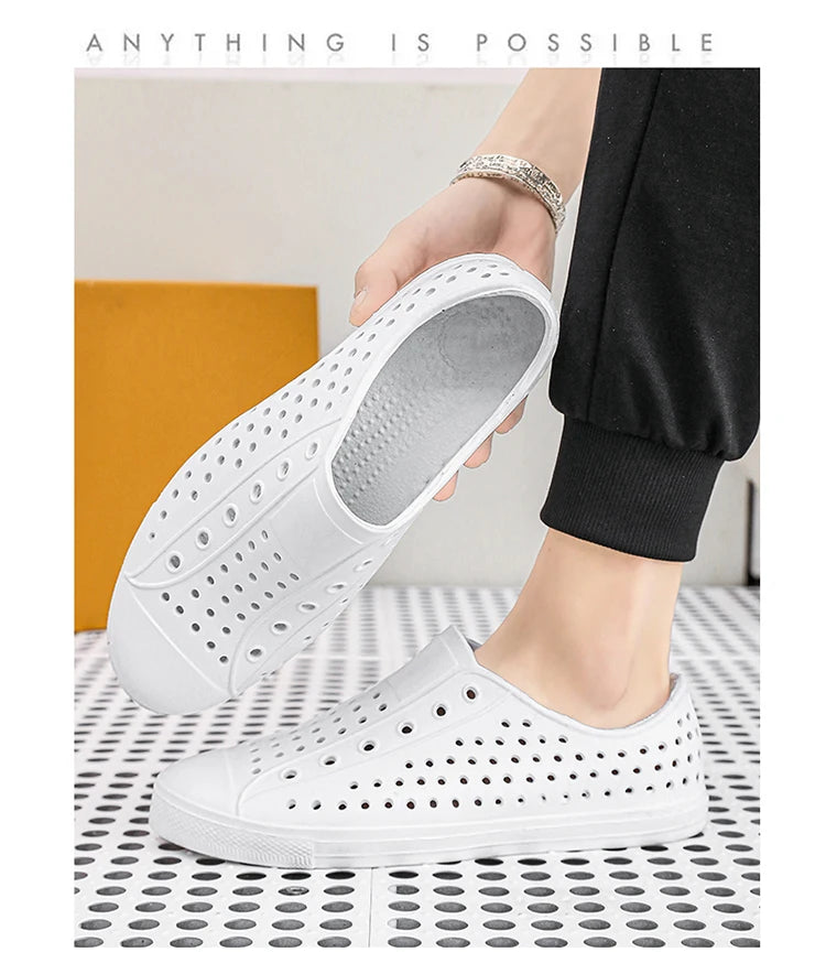 New Beach Sandals Men's Anti slip Hole Sandals Work Shoes Summer Garden Shoes Water Shoes Soft and Comfortable Outdoor Shoes