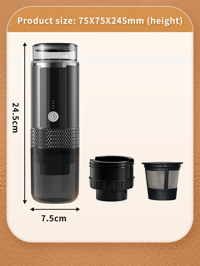 JFBONIN Electric Portable Coffee Machine Capsule Ground Coffee Brewer for Coffee Powder And Coffee Capsule - Coffee Maker
