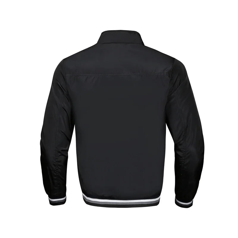 Men's casual sports spring and fall zipper baseball side seam pocket casual jackets without hooded daily