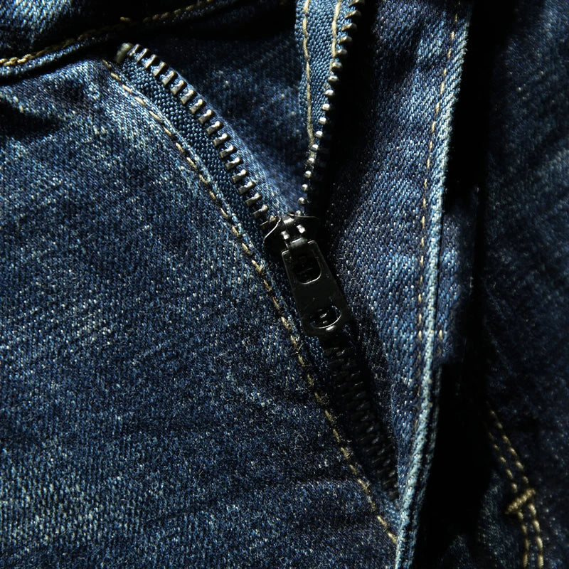 KSTUN Jeans Men New Arrivals Autumn Winter Direct Straight Retro Blue Stretch Vintage Casaul Streetwear Moto Biker Jeans Size 40