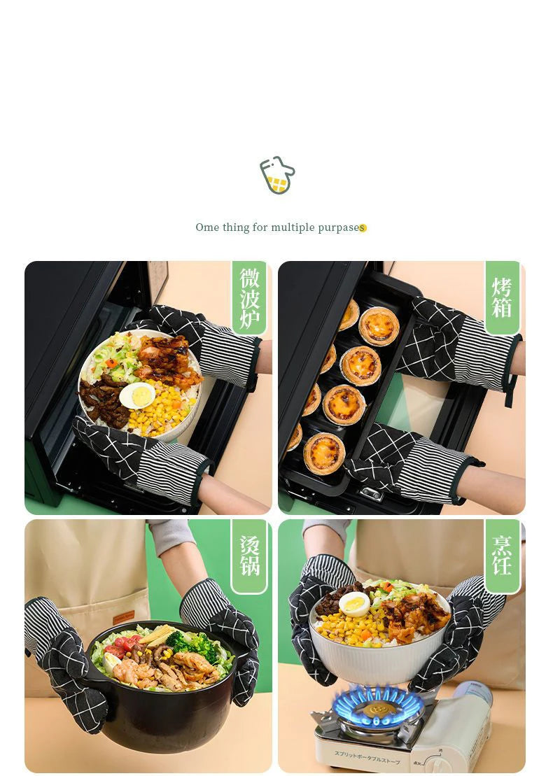 GIANXI Household Microwave Mitts Anti-scald Heat Resistant Insulation Oven Gloves Barbecue Stove Oven Mitts Kitchen Utensil