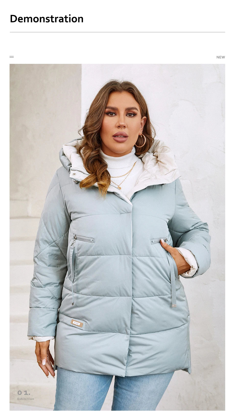 HaiLuoZi 2023 New Plus Size Women Winter Jacket XL-6XL Thick Female Outwear Slant Pockets High-quality Quilted Women's Coat 1115