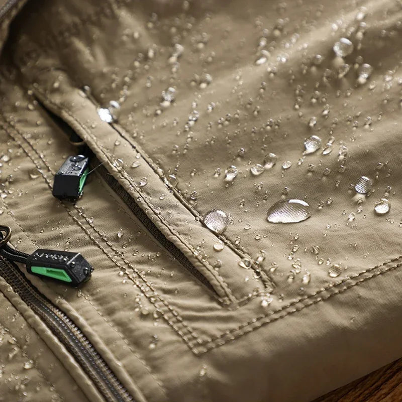 Men's Jacket Spring and Autumn Three Proof Fashion Casual Loose Hooded Professional Outdoor Windproof Windbreaker Coat